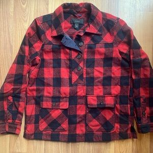 J. Crew plaid popover jacket - wool blend